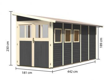 Dřevěný zahradní domek Karibu WANDLITZ 5 (73075) terragrau