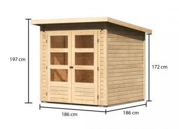 Dřevěný zahradní domek Karibu STOCKACH 2 (77873) natur