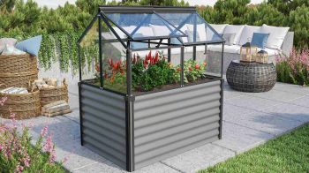 Vyvýšený záhon s pařeništěm Vitavia GAIA JUMBO sklo 3 mm černý