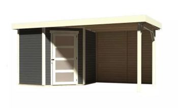Zahradní domek Karibu SCHWANDORF 3 přístavek včetně zadní stěny 240 cm (9211) terragrau