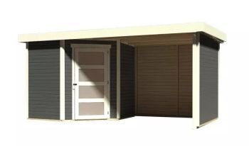 Zahradní domek Karibu SCHWANDORF 3 přístavek včetně zadní a boční stěny 240 cm (77741) terragrau