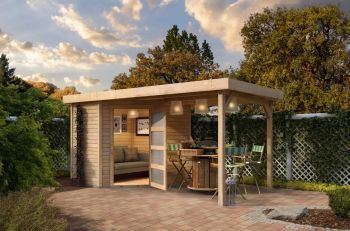 Zahradní domek Karibu SCHWANDORF 3 přístavek 280 cm (77742) natur