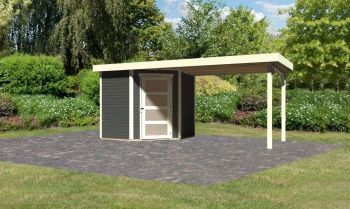 Zahradní domek Karibu SCHWANDORF 3 přístavek 280 cm (77743) terragrau