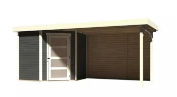 Zahradní domek Karibu SCHWANDORF 3 přístavek 280 cm včetně zadní stěny (9213) terragrau