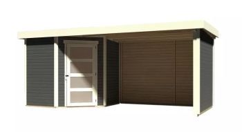 Zahradní domek Karibu SCHWANDORF 3 přístavek 280 cm včetně zadní a boční stěny (77745) terragrau