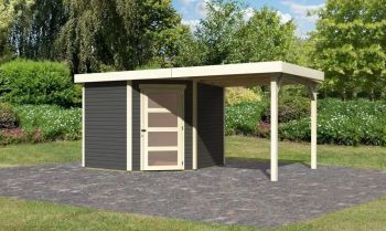 Zahradní domek Karibu SCHWANDORF 5 přístavek 240 cm (77747) terragrau