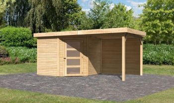 Zahradní domek Karibu SCHWANDORF 5 přístavek 240 cm včetně zadní stěny (9214) natur
