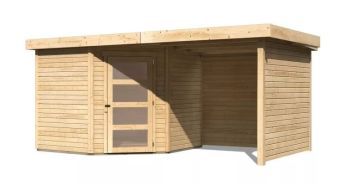 Zahradní domek Karibu SCHWANDORF 5 přístavek 240 cm včetně zadní a boční stěny (77748) natur