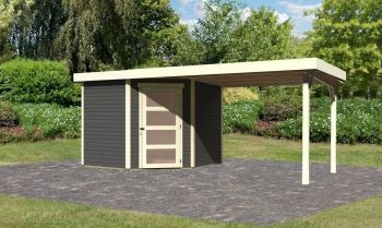 Zahradní domek Karibu SCHWANDORF 5 přístavek 280 cm (9217) terragrau