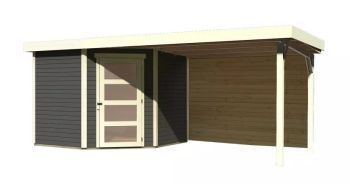 Zahradní domek Karibu SCHWANDORF 5 přístavek 280 cm včetně zadní stěny (9219) terragrau