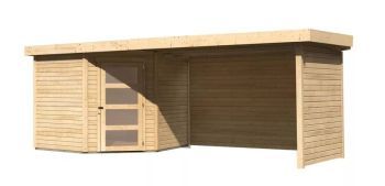 Zahradní domek Karibu SCHWANDORF 5 přístavek 280 cm včetně zadní a boční stěny (77752) natur