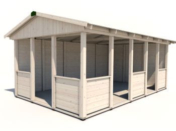 Zahradní altán Herold A3355 A Plus s boční stěnou a podlahou (16,6 m2), plná boční stěna