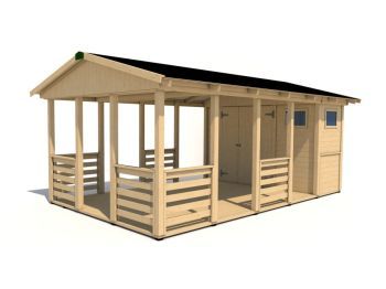 Zahradní altán Herold A3355 AA s terasovou podlahou (3,1 + 14,1 m2)