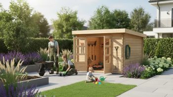 Dřevěný zahradní domek Karibu BASTRUP 3 (73285) natur