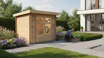 Dřevěný zahradní domek Karibu BASTRUP 4 (73286) natur