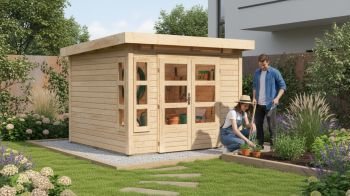 Dřevěný zahradní domek Karibu KASTORF 6 (31532) natur