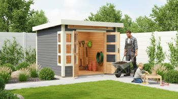 Dřevěný zahradní domek Karibu KASTORF 6 (31533) terragrau