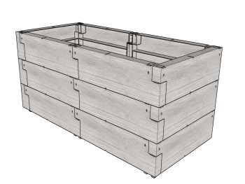 Vyvýšený záhon JUWEL TIMBER 3ER-SET