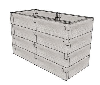 Vyvýšený záhon JUWEL TIMBER 4ER-SET
