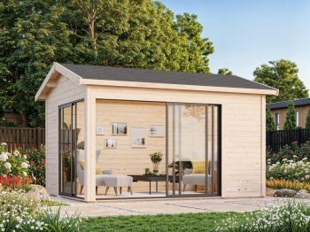 Zahradní domek Amanda 11.2 m2 s posuvnými dveřmi s dvojitým sklem