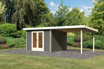 Zahradní domek Karibu RADEBURG 1 přístavek 330 cm (31465) terragrau