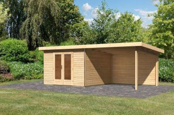 Zahradní domek Karibu RADEBURG 1 přístavek 330 cm včetně zadní stěny (31472) natur