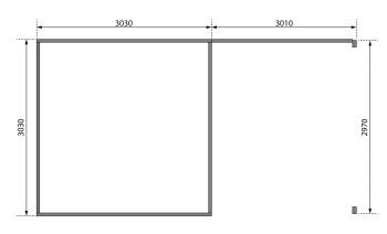 Zahradní domek Karibu RADEBURG 1 přístavek 330 cm včetně zadní stěny (31474) terragrau