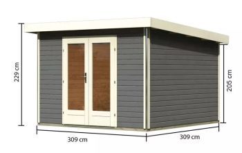 Zahradní domek Karibu RADEBURG 2 (31476) terragrau