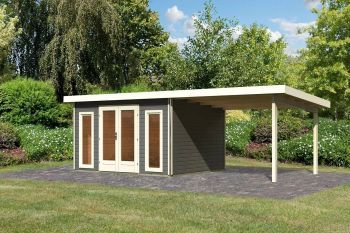 Zahradní domek Karibu RADEBURG 2 přístavek 330 cm (31481) terragrau