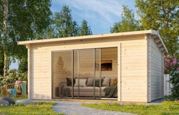 Zahradní domek INES 13.7 m2 s posuvnými dveřmi s dvojitým sklem