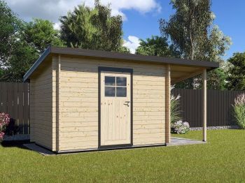 Zahradní domek Robin 300x200 Ekonomik s přístřeškem