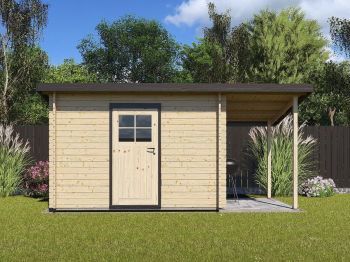 Zahradní domek Robin 300x200 Ekonomik s přístřeškem