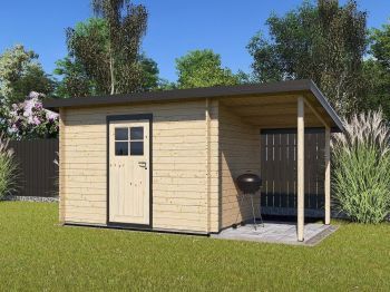 Zahradní domek Robin 300x200 Ekonomik s přístřeškem