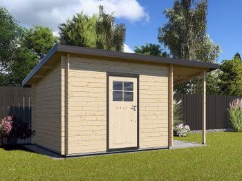 Zahradní domek Robin 350x200 Ekonomik s přístřeškem