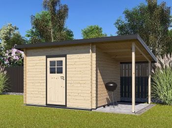 Zahradní domek Robin 350x250 Ekonomik s přístřeškem