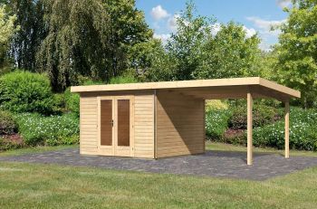 Zahradní domek Karibu RADEBURG 1 přístavek 330 cm (31464) natur