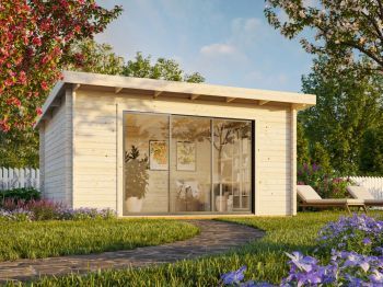 Zahradní domek Lea 14.2 m² (450x330 cm) s posuvnými dveřmi s dvojitým sklem