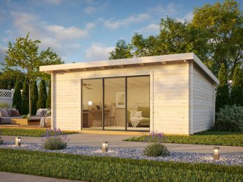 Zahradní domek Lea 19.4 m² (530x380 cm) s posuvnými dveřmi