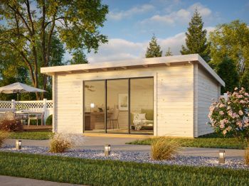 Zahradní domek Lea 19.4 m² (530x380 cm) s posuvnými dveřmi s dvojitým sklem