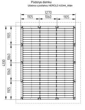Učebna s podlahou A3344 14.1 m2