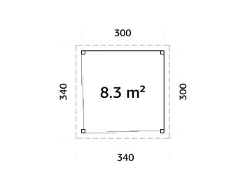 Zahradní domek Lenna 8.3 m2 s posuvnými dveřmi s dvojitým sklem
