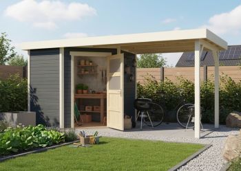 Zahradní domek Karibu SCHWANDORF 5 přístavek 280 cm (9217) terragrau