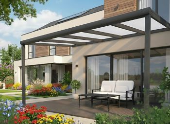 Hliníková pergola SKYLUX CLIMALUX 400x350 cm antracit opál PC