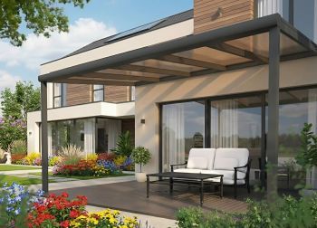 Hliníková pergola SKYLUX CLIMALUX 400x350 cm antracit bronz PC