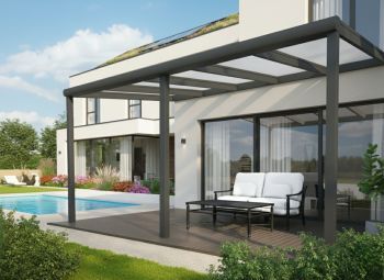 Hliníková pergola SKYLUX CLIMALUX 500x300 cm antracit čirý PC