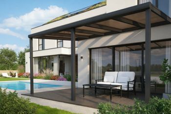 Hliníková pergola SKYLUX CLIMALUX 600x300 cm antracit bronz PC