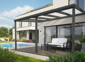 Hliníková pergola SKYLUX CLIMALUX 700x400 cm antracit opál PC