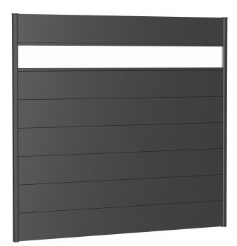 Zástěna na ochranu soukromí s akrylovým sklem 200x180, tmavě šedá metalíza - Biohort