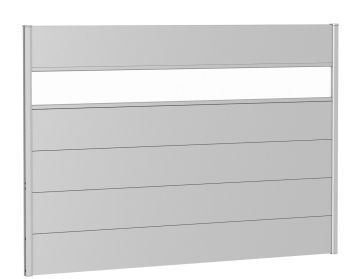 Zástěna na ochranu soukromí s akrylovým sklem 200x135, stříbrná metalíza - Biohort
