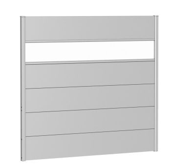Zástěna na ochranu soukromí s akrylovým sklem 150x135, stříbrná metalíza - Biohort